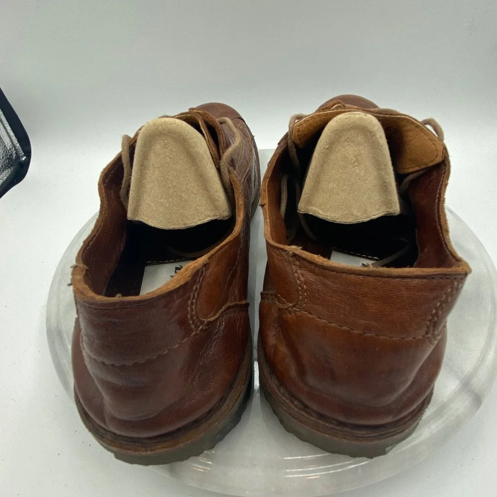 Bata Mens 42 Leather Oxford Shoes Brown Made in Italy 8270 Lace Up Casual Dress